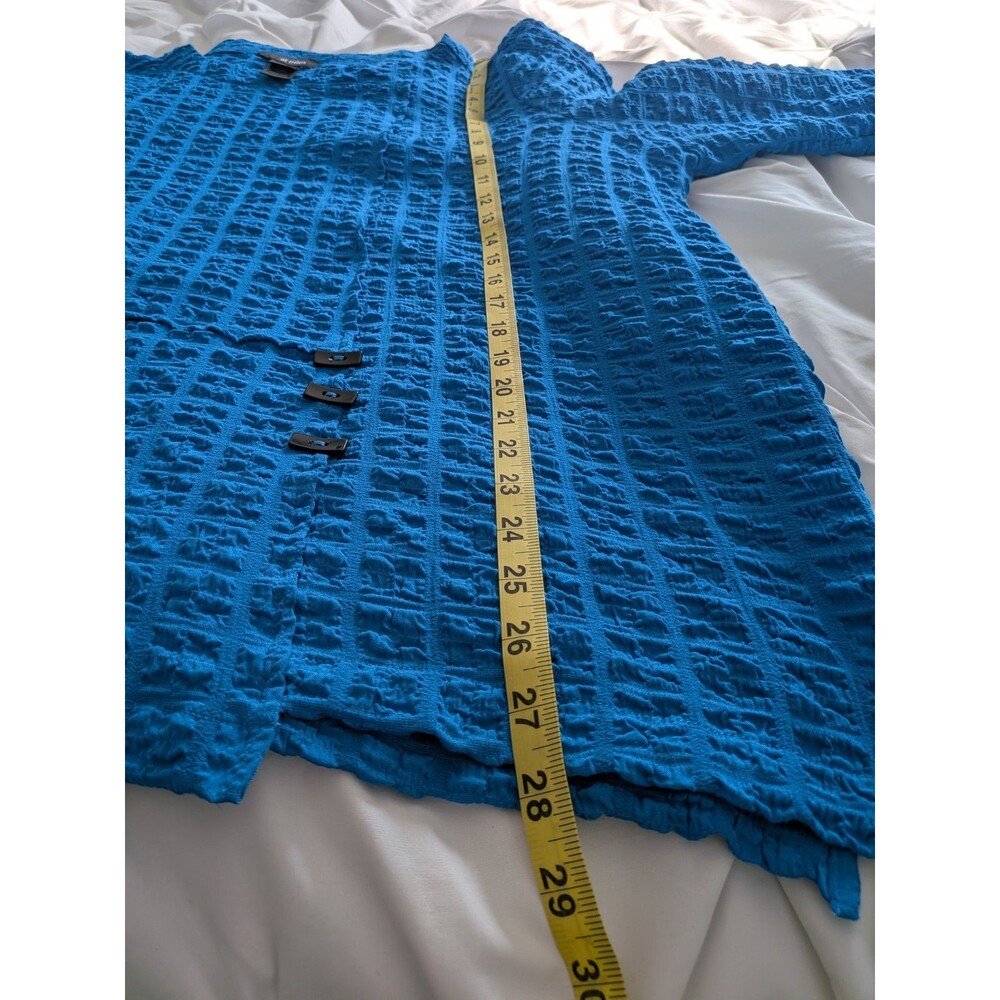 Ali Miles Tunic Women's 1X Blue Wearable Art Blouse Shirt Top Abstract Textured - Picture 11 of 11